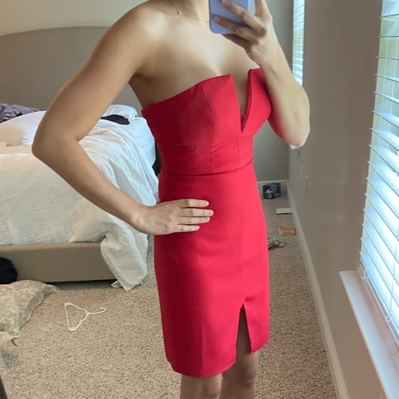 NBD red strapless dress - Picture 1 of 8